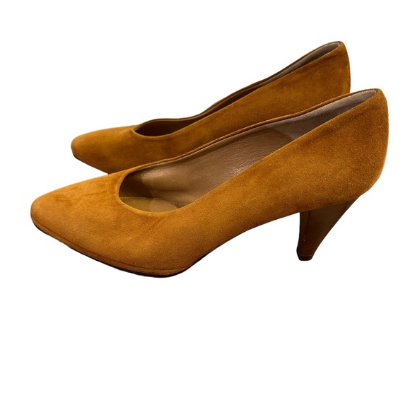 Vintage Linea Dior Women’s Suede Pumps Mustard Size 7.5 B4 - Picture 3 of 7